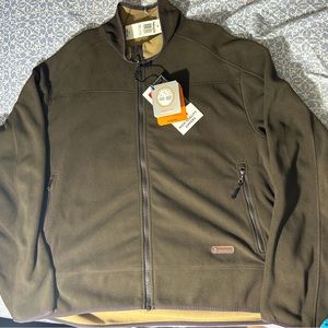 Olive/Tan Reversible Timberland fleece Jacket. Zip pockets